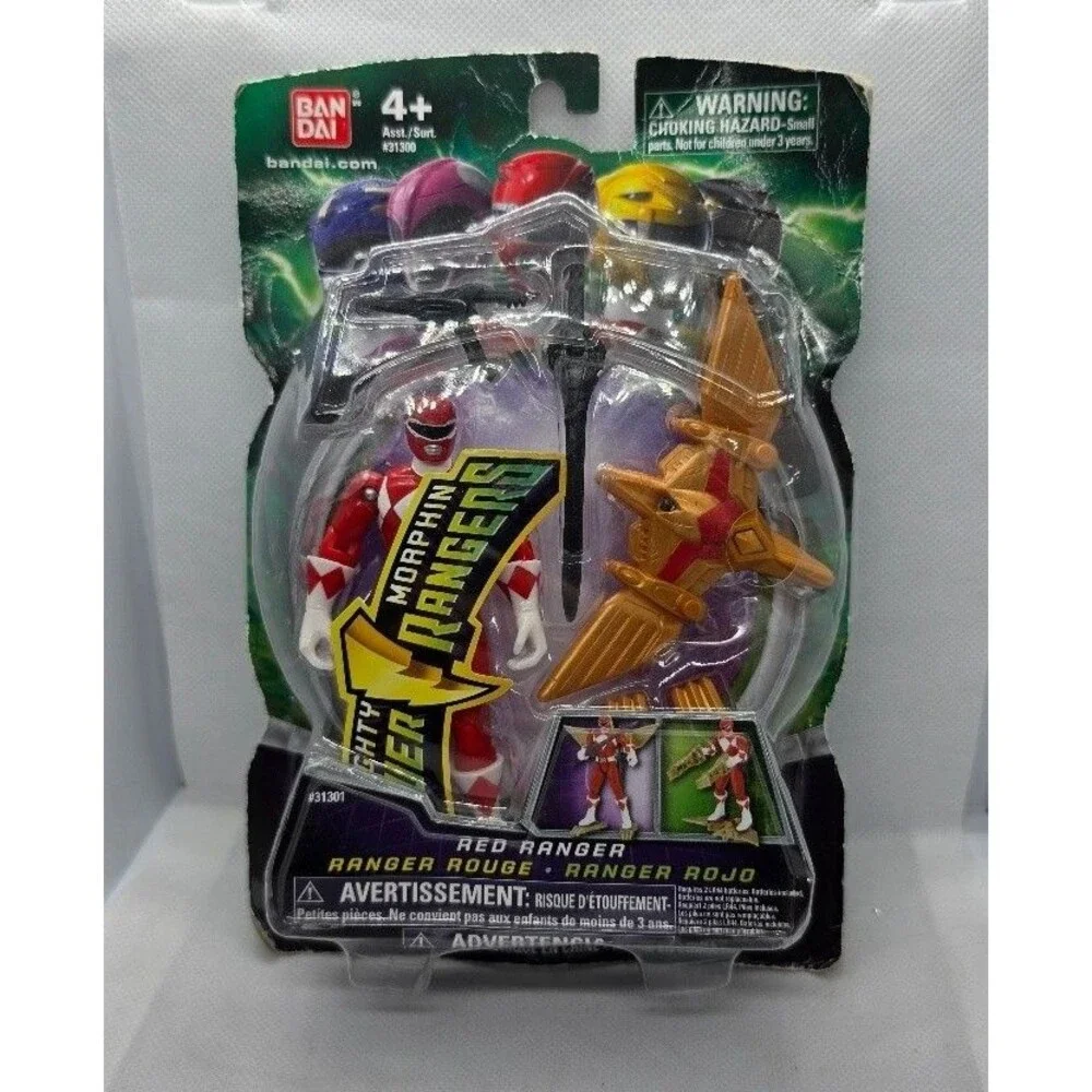 Lot of 2 Bandai Power Rangers Red Ranger Mighty Morphin Samurai